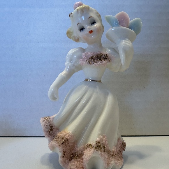 Vintage Lefton Lass and Poodles Porcelain Japanese Figure #692 - Picture 5 of 8